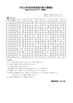 平成２９年度倶楽部選手権組合せ表