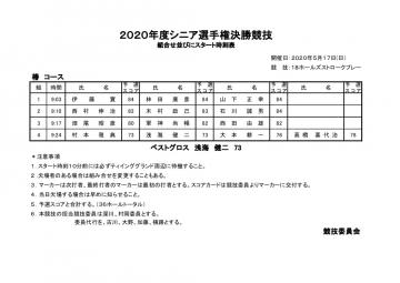 ２０２０年度シニア選手権決勝競技