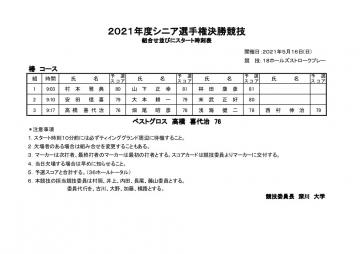 ２０２１年度シニア選手権決勝競技